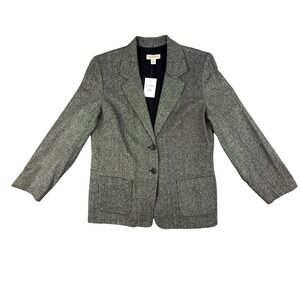 Appleseeds Blazer‎ Women's Size 16 Gray Silk Blend Salt and Pepper Jacket New